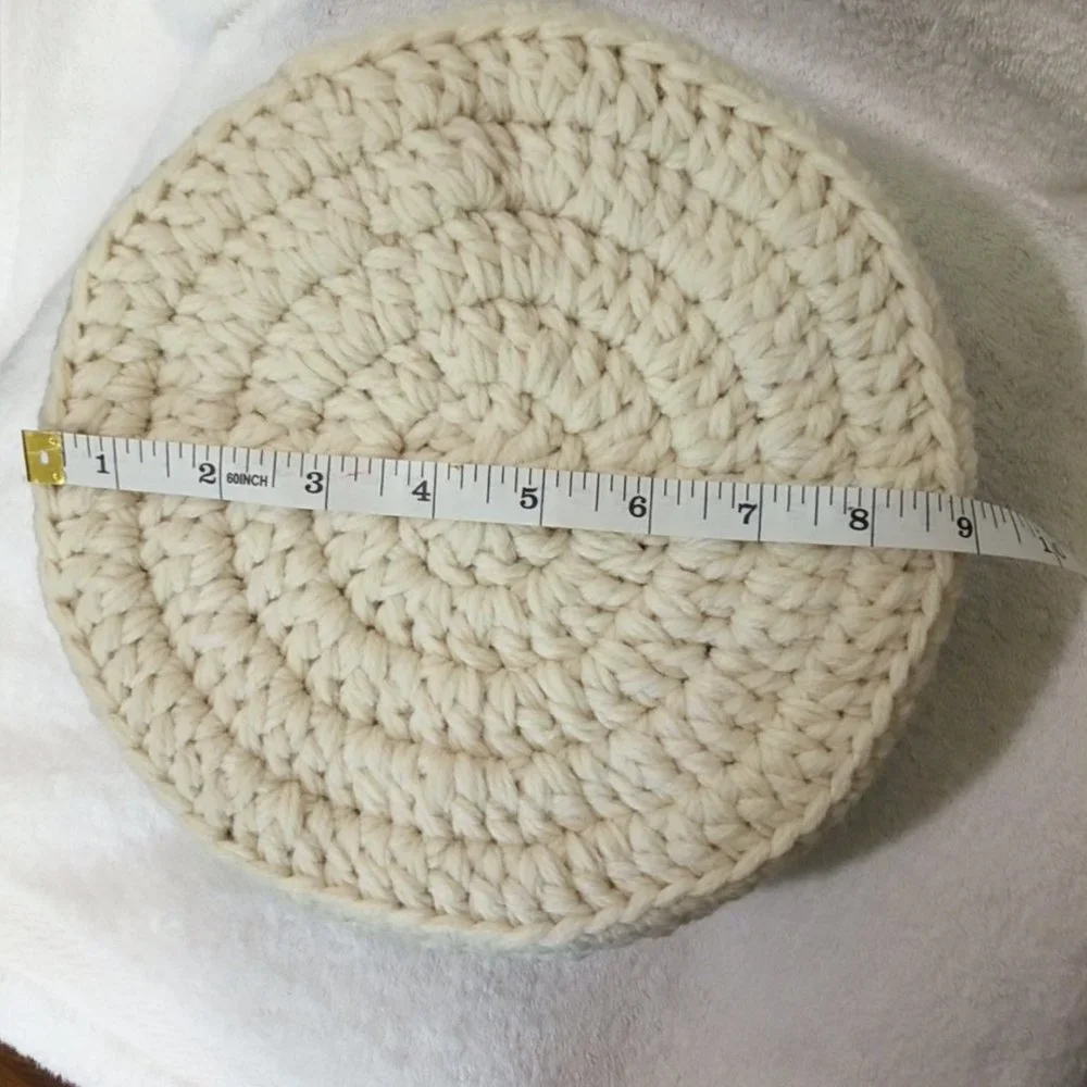 Hand Crafted Farmhouse Basket Hand Crochet Storage Nesting Planter Essential